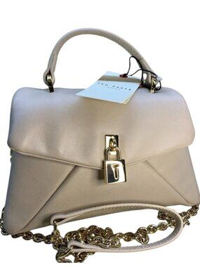 NWT Ted Baker Poppy Leather Satchel Cream